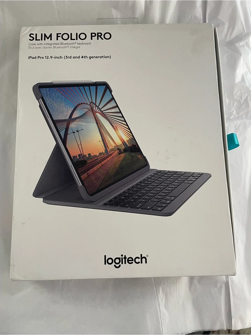 Logitech Slim Folio Pro iPad Pro Case 12.9 Inch 3rd & 4th Gen Bluetooth Keyboard